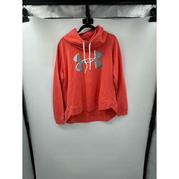 Under Armour‎ Storm ColdGear Orange Pullover Hoodie Sweatshirt Wmns XL Loose Fit - Picture 3 of 5